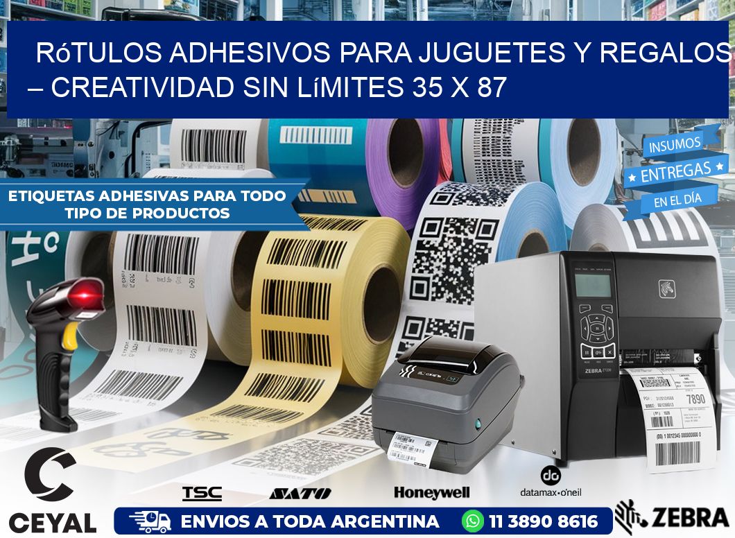 Rótulos Adhesivos para Juguetes y Regalos – Creatividad Sin Límites 35 x 87