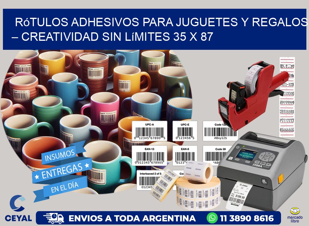 Rótulos Adhesivos para Juguetes y Regalos – Creatividad Sin Límites 35 x 87