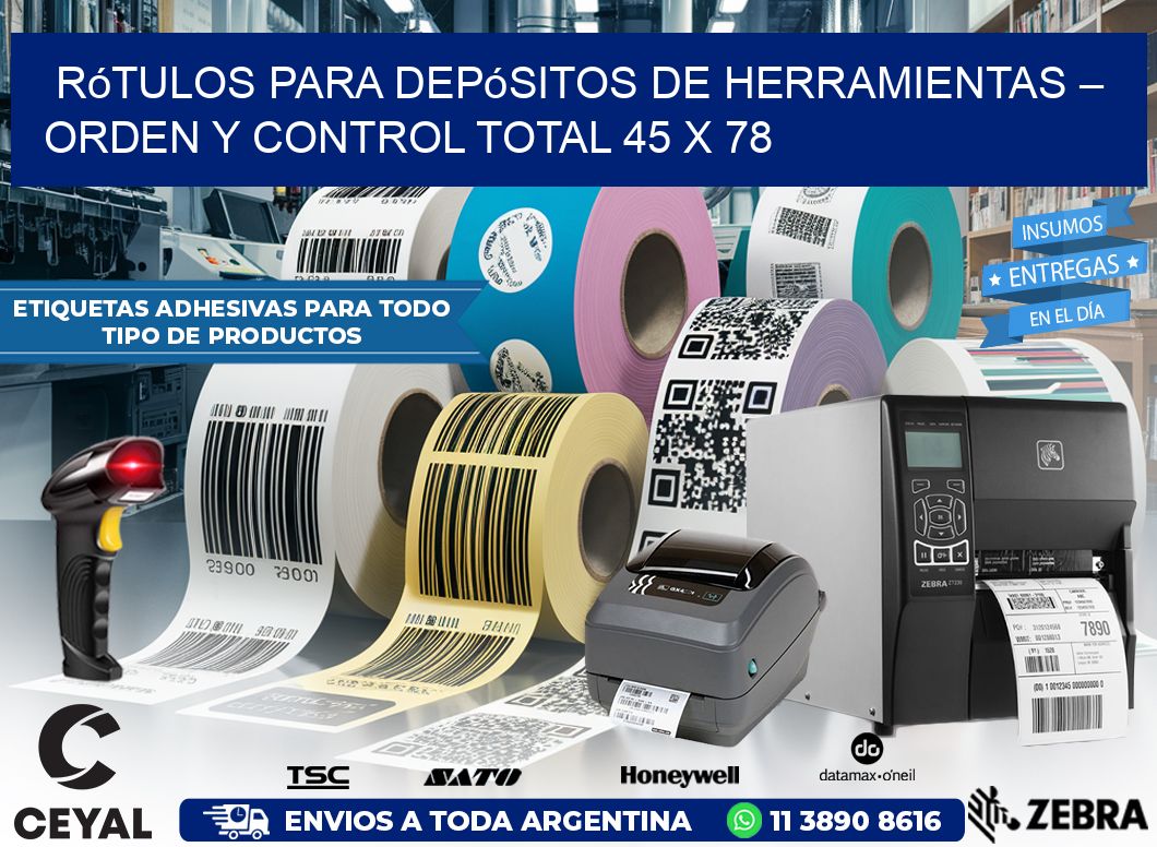 Rótulos para Depósitos de Herramientas – Orden y Control Total 45 x 78
