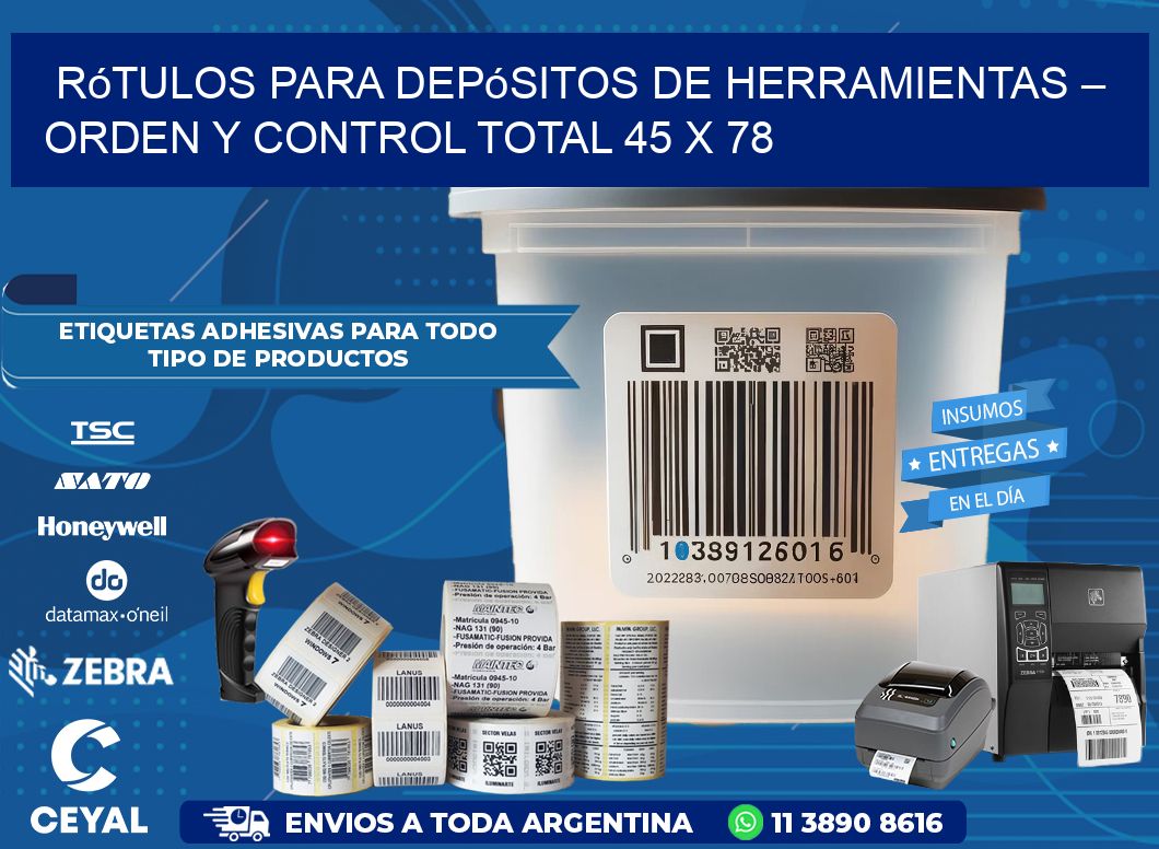 Rótulos para Depósitos de Herramientas – Orden y Control Total 45 x 78