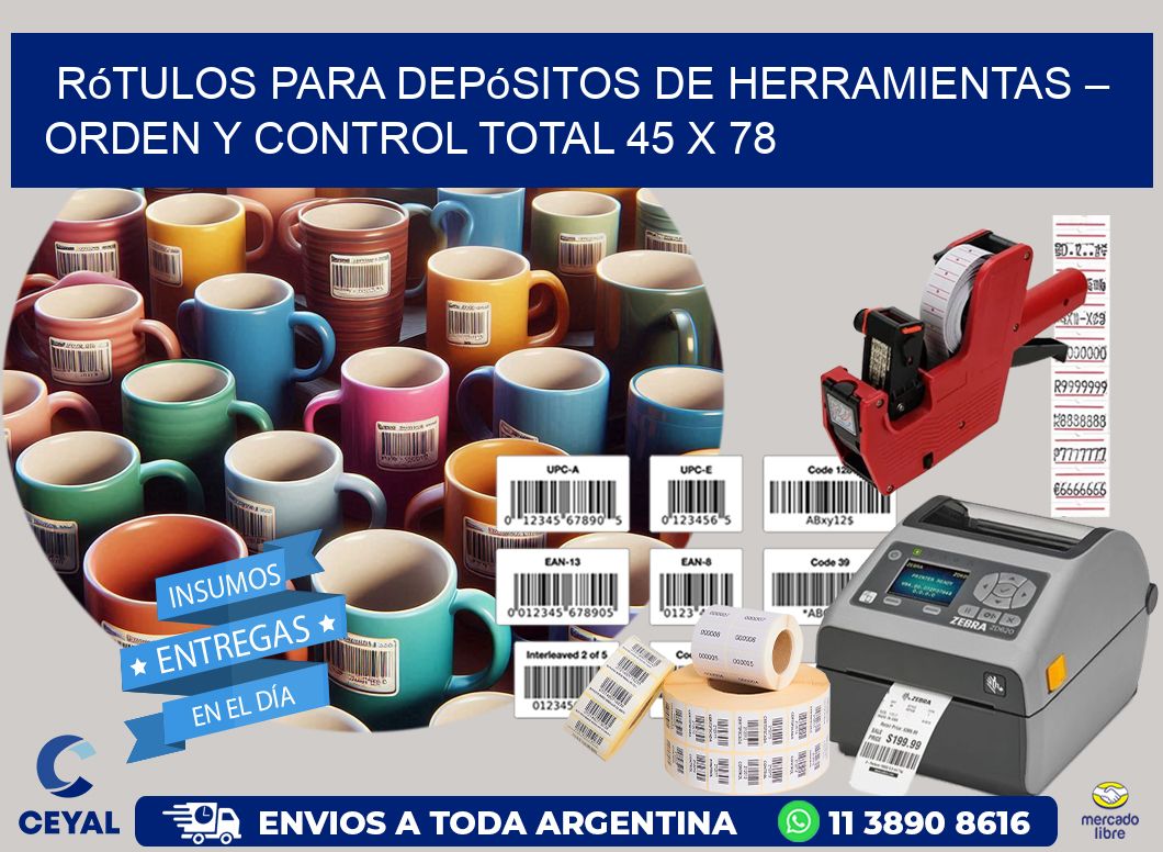 Rótulos para Depósitos de Herramientas – Orden y Control Total 45 x 78