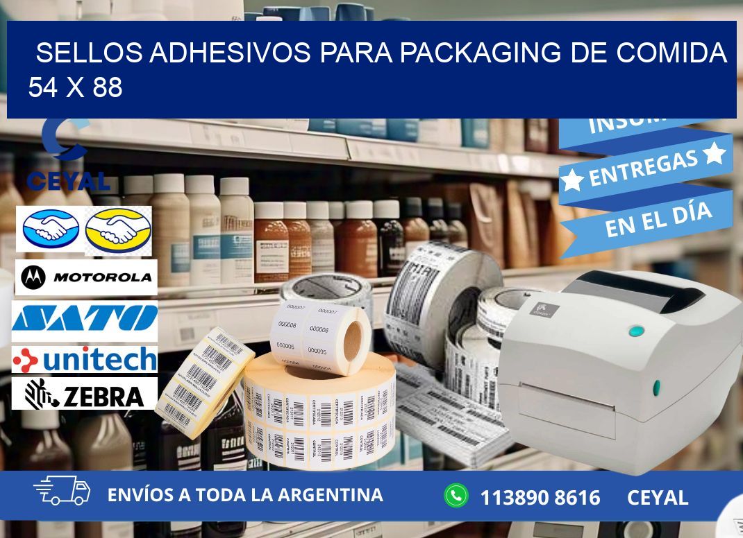 SELLOS ADHESIVOS PARA PACKAGING DE COMIDA 54 x 88