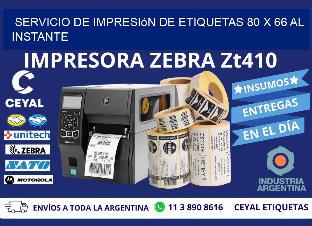 Servicio de Impresión de Etiquetas 80 x 66 al Instante