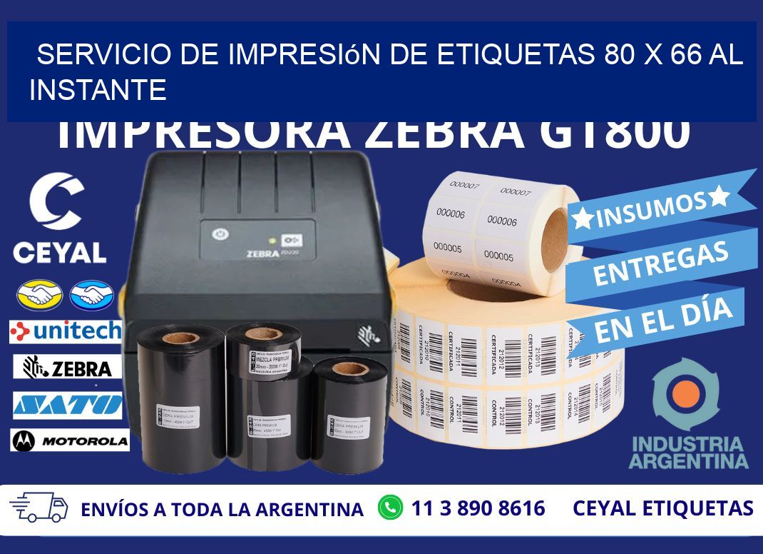 Servicio de Impresión de Etiquetas 80 x 66 al Instante