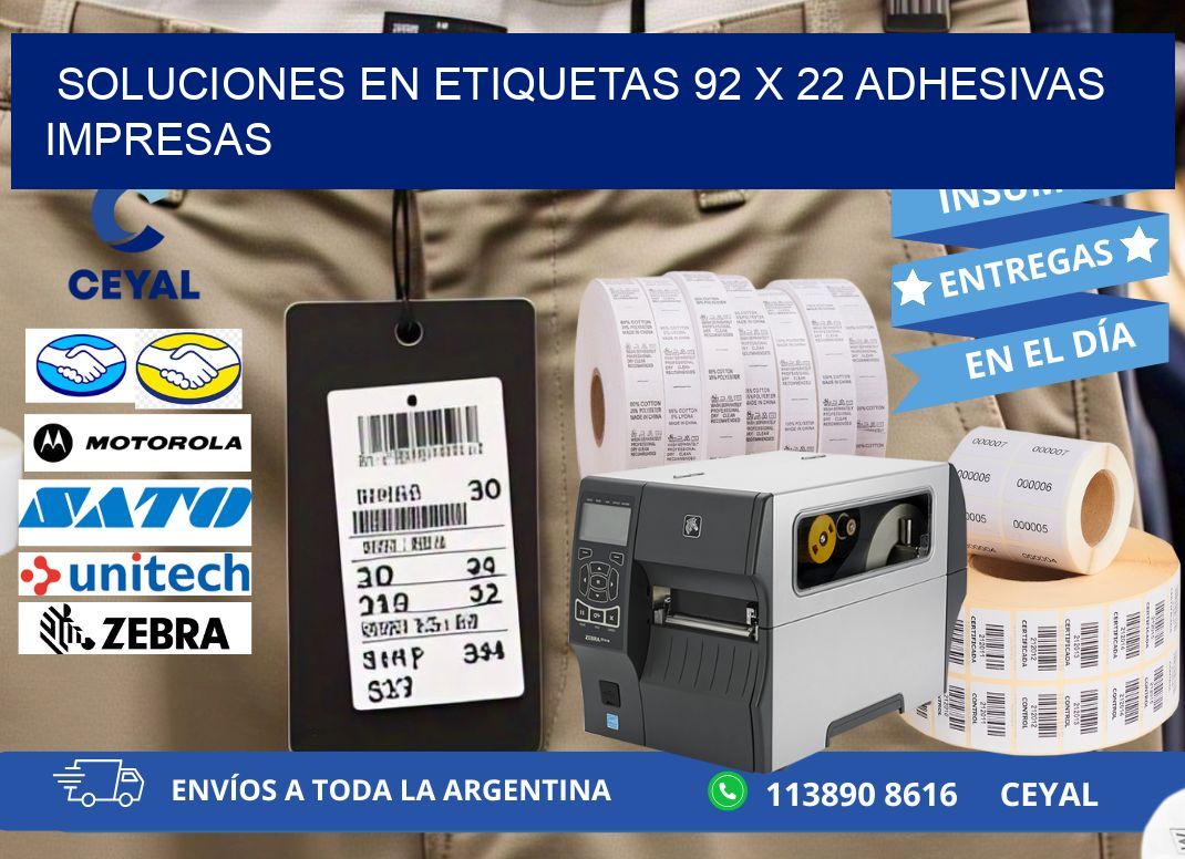 Soluciones en Etiquetas 92 x 22 Adhesivas Impresas