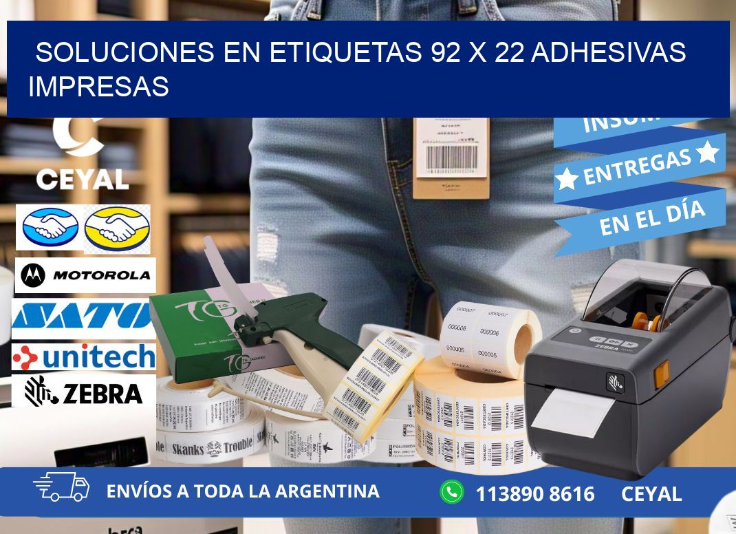 Soluciones en Etiquetas 92 x 22 Adhesivas Impresas