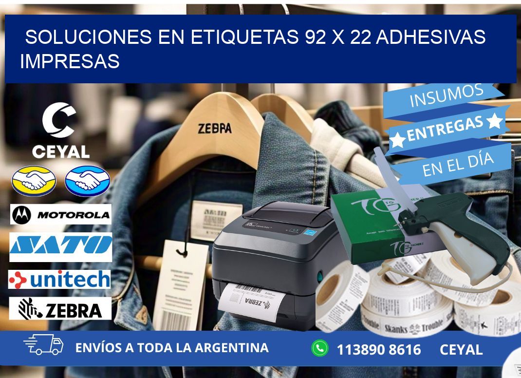 Soluciones en Etiquetas 92 x 22 Adhesivas Impresas