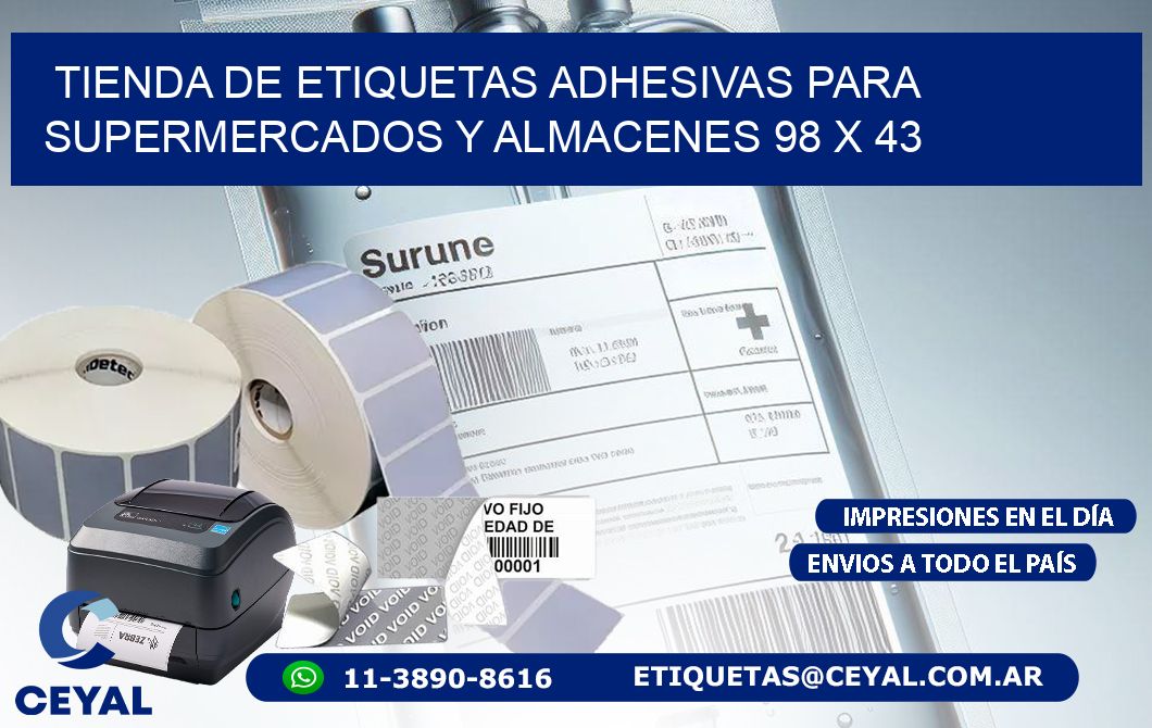 Tienda de Etiquetas Adhesivas para Supermercados y Almacenes 98 x 43