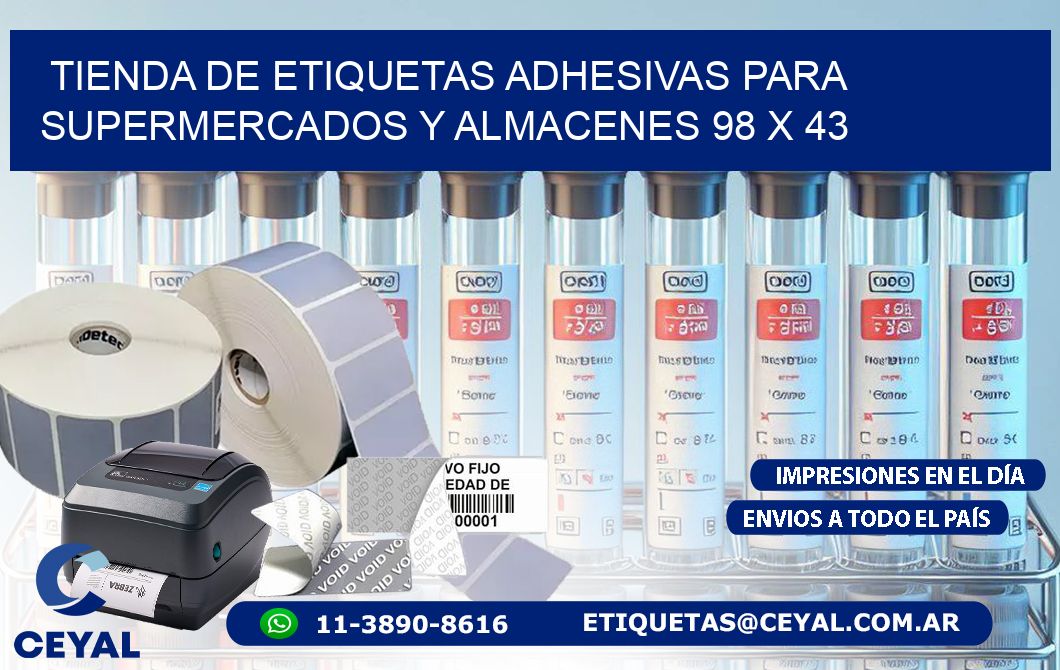 Tienda de Etiquetas Adhesivas para Supermercados y Almacenes 98 x 43