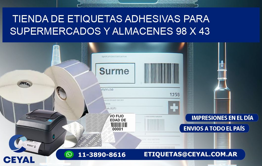 Tienda de Etiquetas Adhesivas para Supermercados y Almacenes 98 x 43