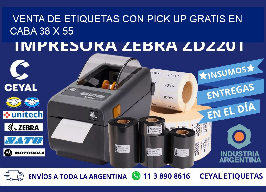 VENTA DE ETIQUETAS CON PICK UP GRATIS EN CABA 38 x 55