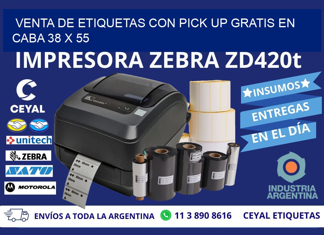 VENTA DE ETIQUETAS CON PICK UP GRATIS EN CABA 38 x 55