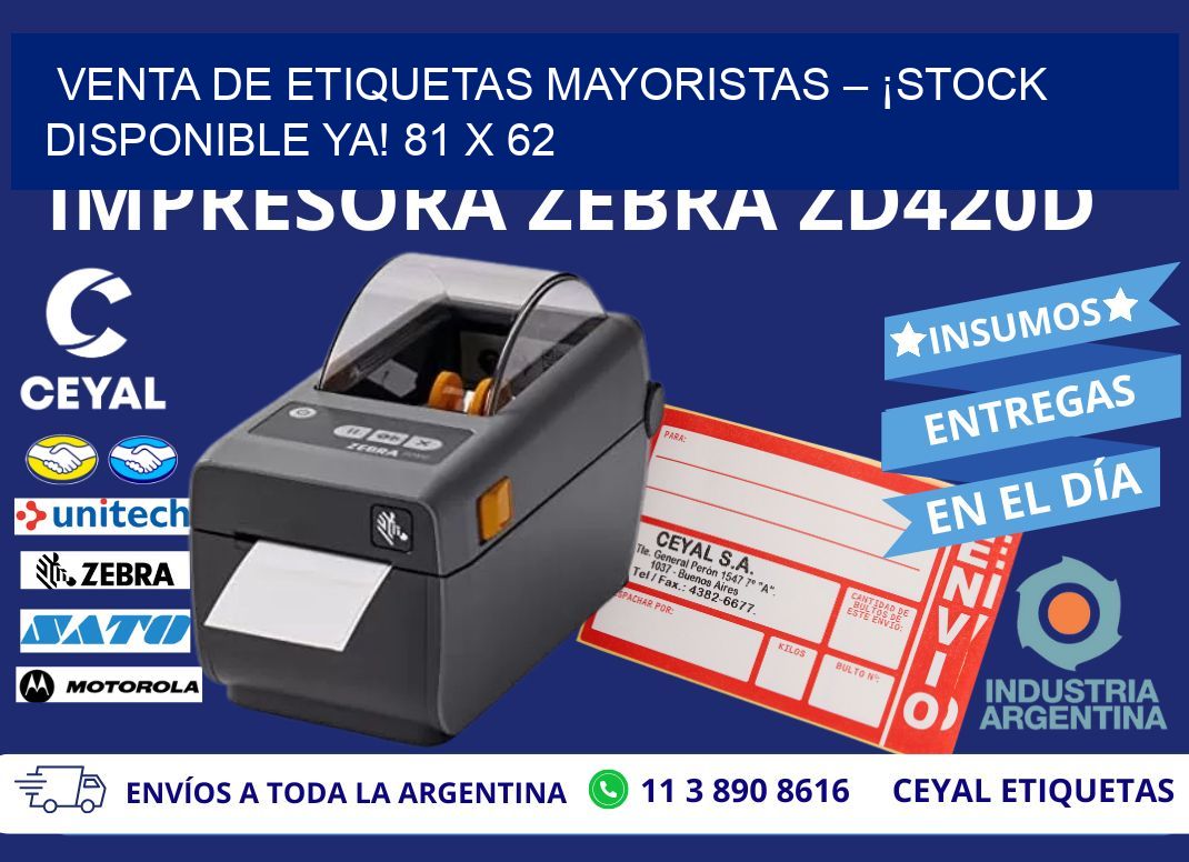 VENTA DE ETIQUETAS MAYORISTAS – ¡STOCK DISPONIBLE YA! 81 x 62