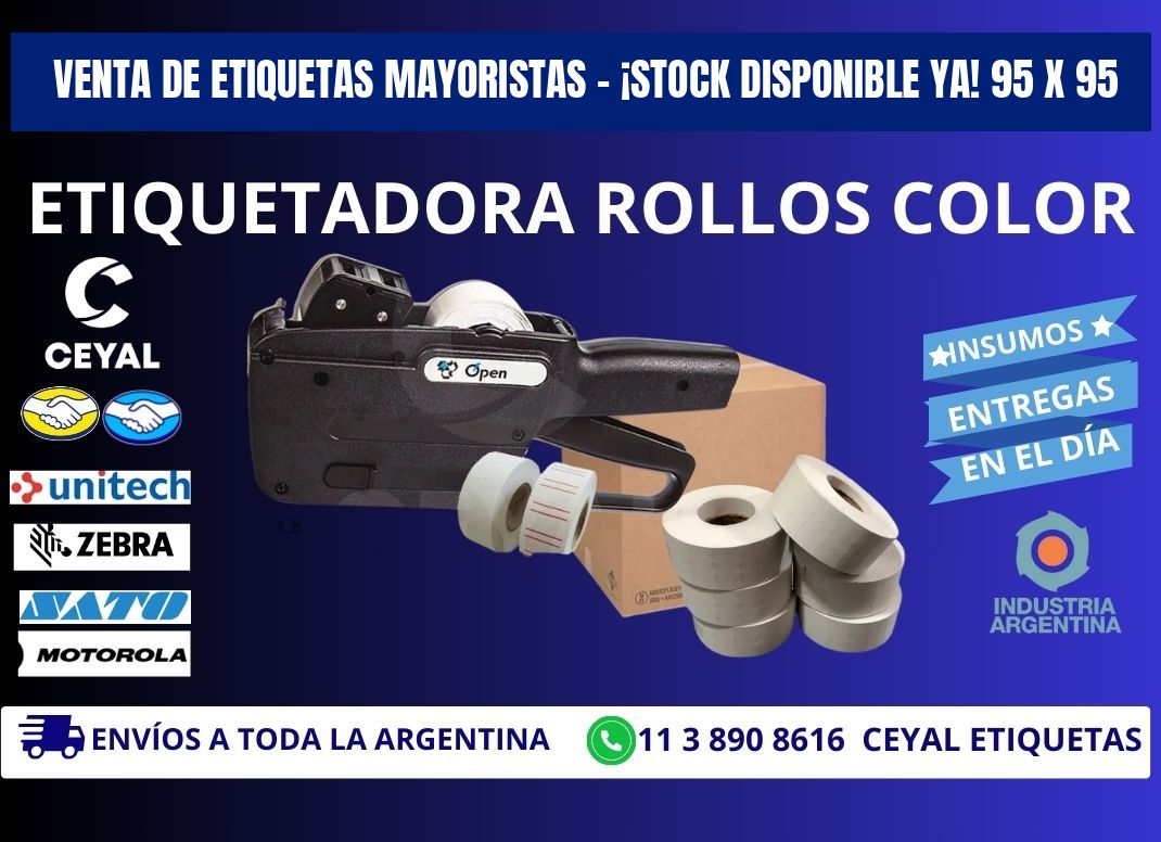 VENTA DE ETIQUETAS MAYORISTAS – ¡STOCK DISPONIBLE YA! 95 x 95