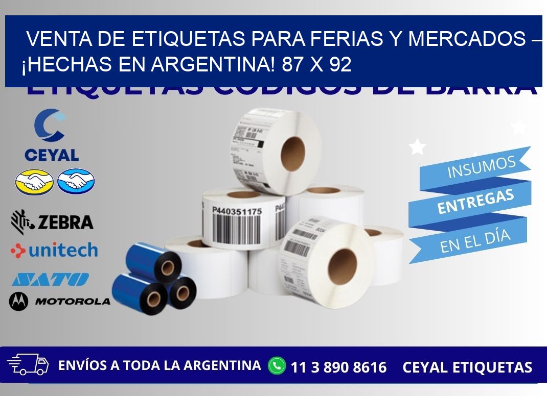 VENTA DE ETIQUETAS PARA FERIAS Y MERCADOS – ¡HECHAS EN ARGENTINA! 87 x 92