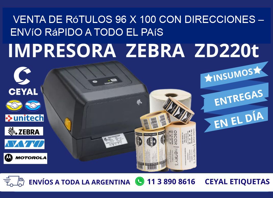 Venta de Rótulos 96 x 100 con Direcciones – Envío Rápido a Todo el País