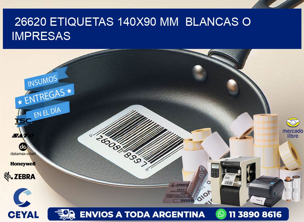 26620 ETIQUETAS 140x90 mm BLANCAS O IMPRESAS
