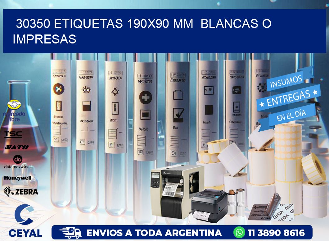 30350 ETIQUETAS 190×90 mm  BLANCAS O IMPRESAS