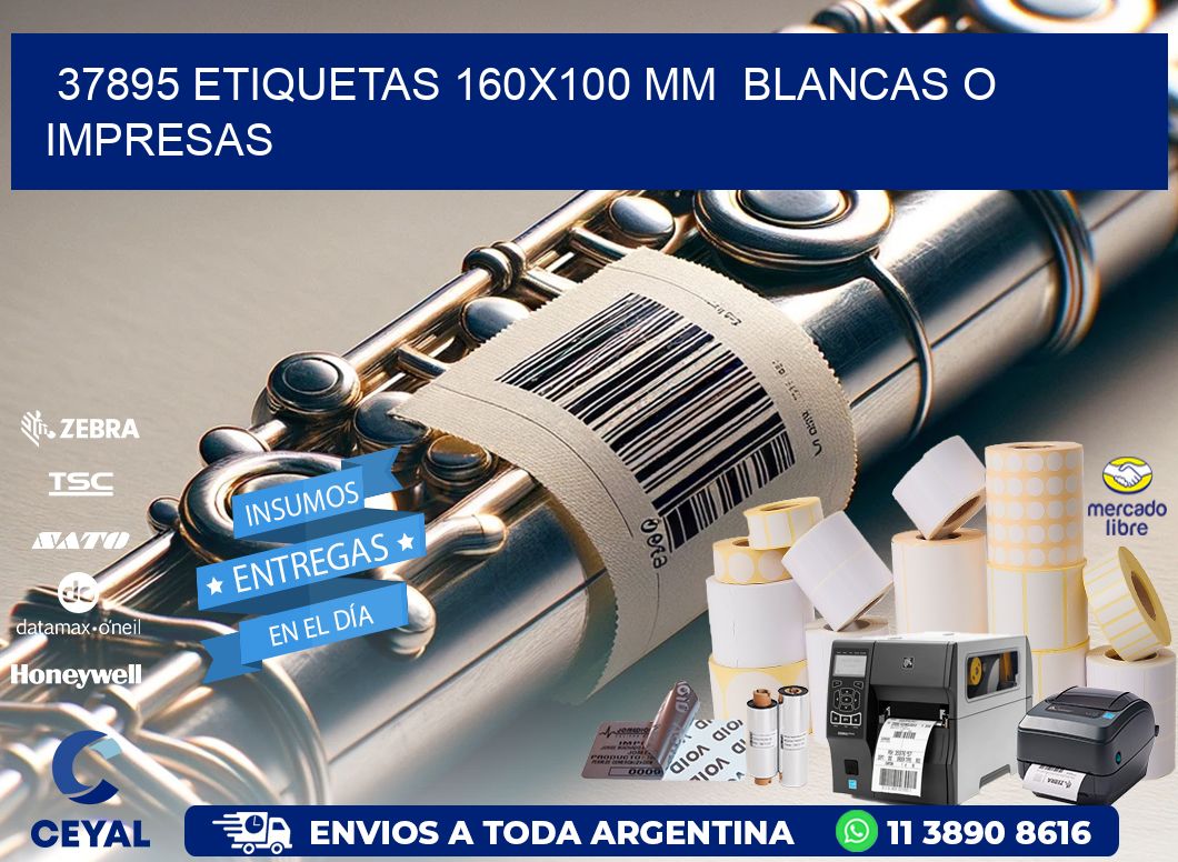 37895 ETIQUETAS 160x100 mm BLANCAS O IMPRESAS