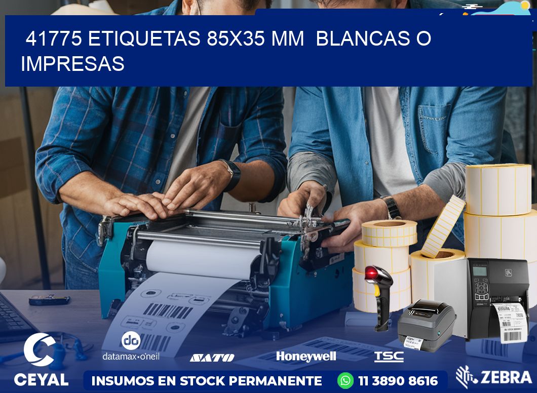 41775 ETIQUETAS 85×35 mm  BLANCAS O IMPRESAS