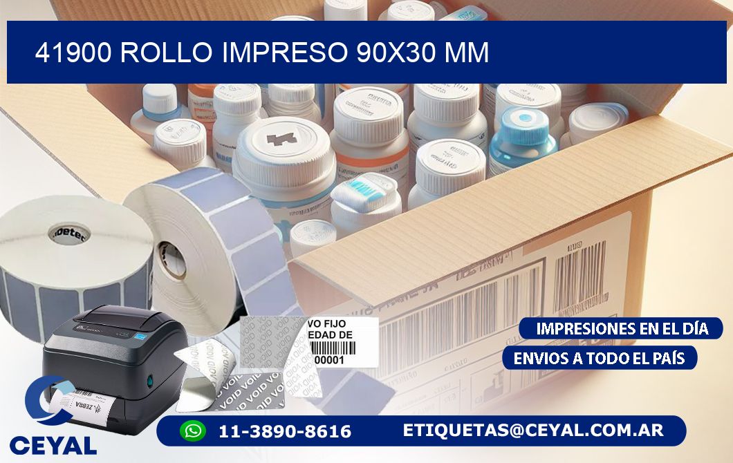 41900 ROLLO IMPRESO 90x30 mm