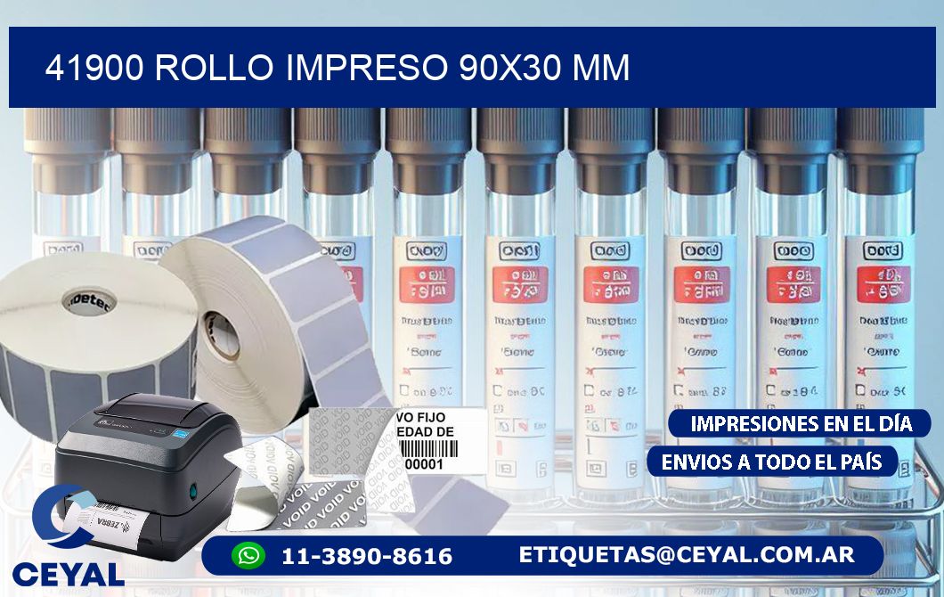 41900 ROLLO IMPRESO 90x30 mm