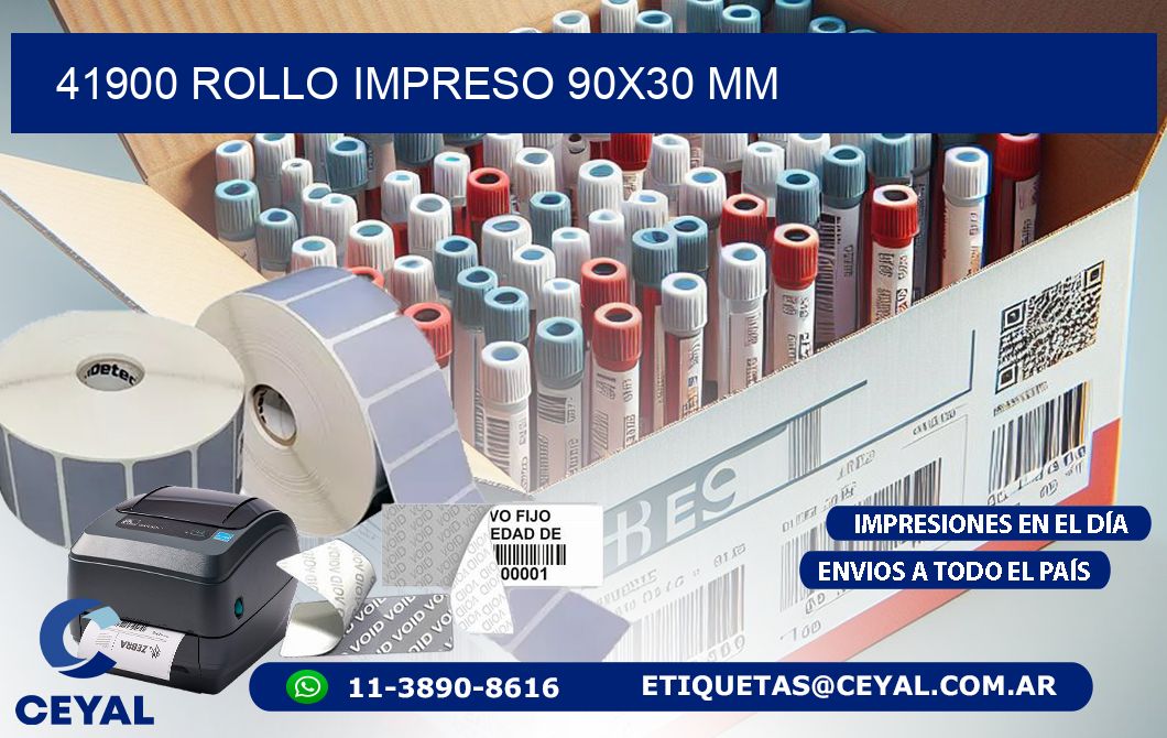 41900 ROLLO IMPRESO 90x30 mm