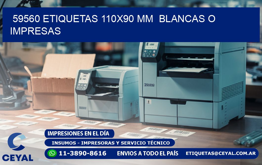 59560 ETIQUETAS 110x90 mm  BLANCAS O IMPRESAS