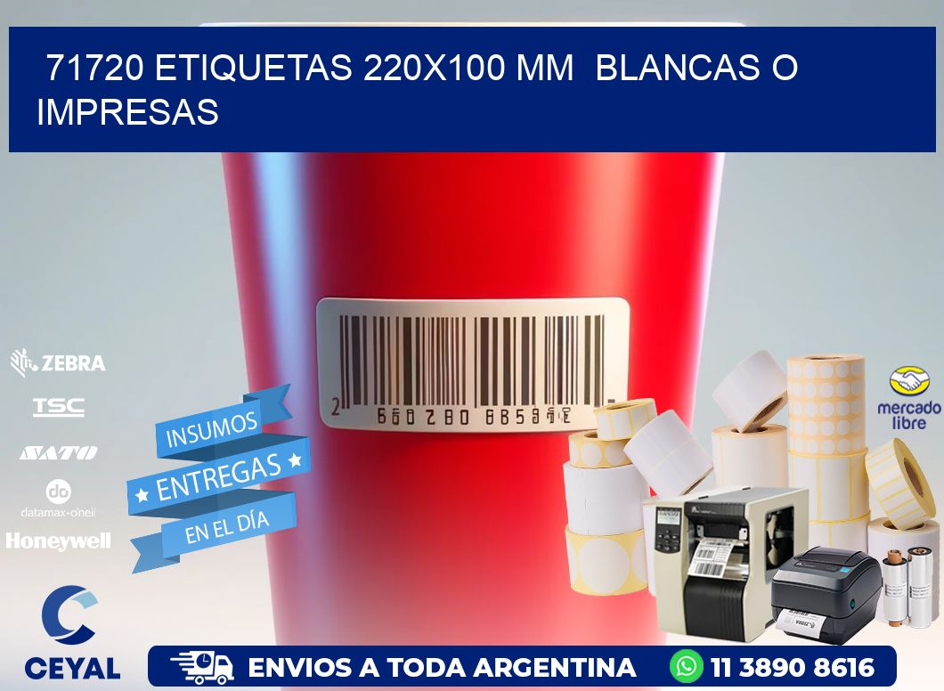 71720 ETIQUETAS 220x100 mm BLANCAS O IMPRESAS