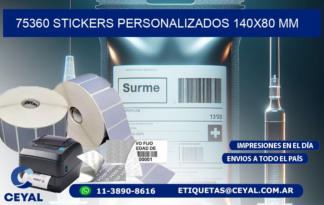 75360 STICKERS PERSONALIZADOS 140x80 mm