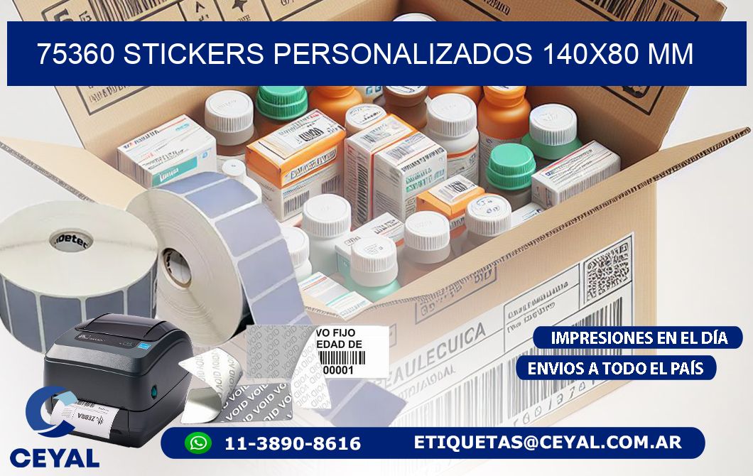 75360 STICKERS PERSONALIZADOS 140x80 mm