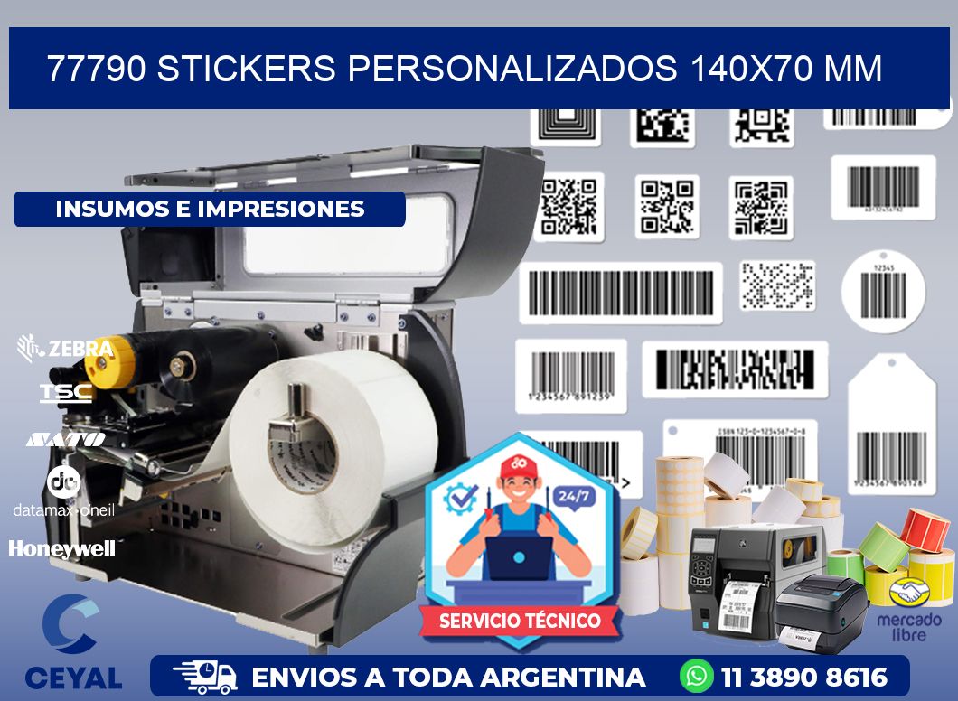 77790 STICKERS PERSONALIZADOS 140x70 mm