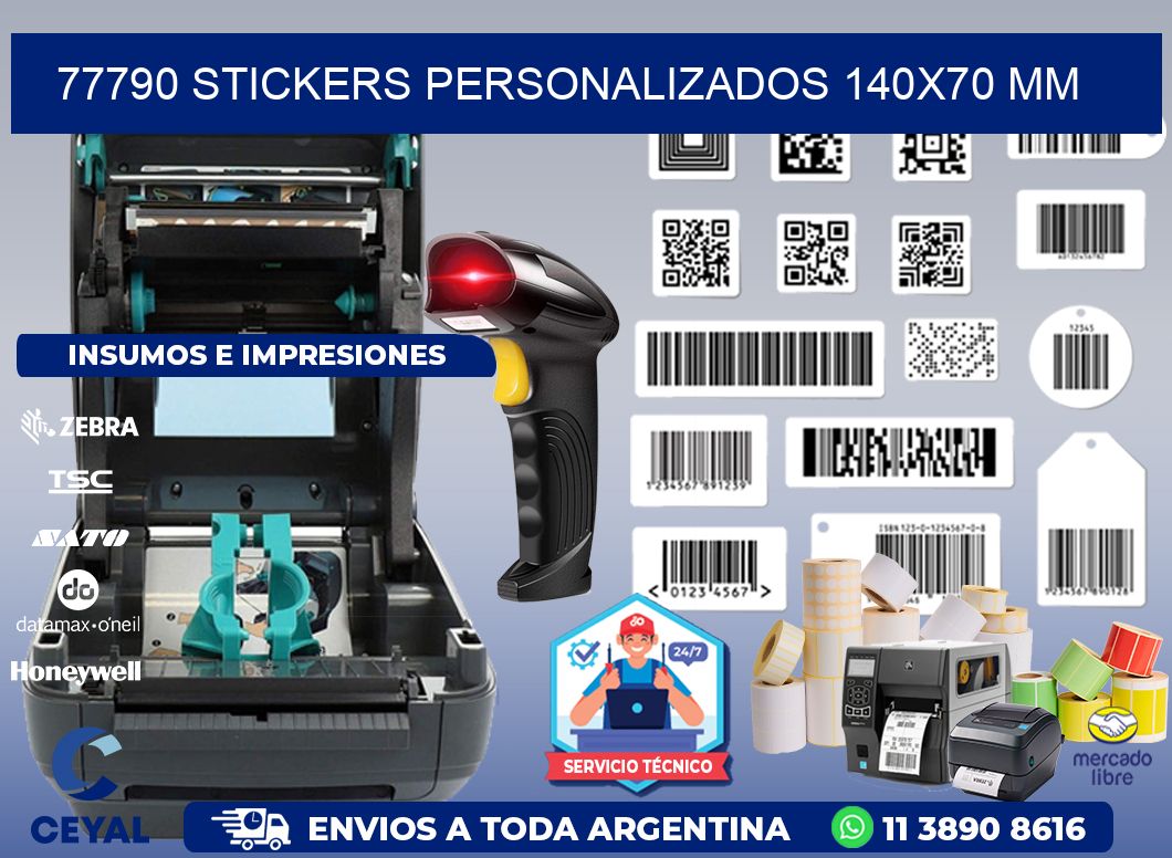 77790 STICKERS PERSONALIZADOS 140x70 mm