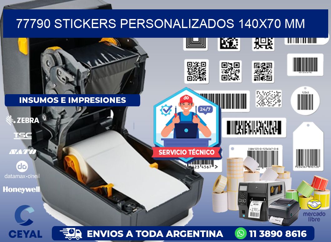 77790 STICKERS PERSONALIZADOS 140x70 mm