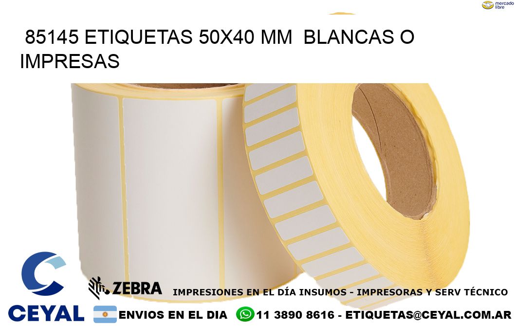 85145 ETIQUETAS 50x40 mm  BLANCAS O IMPRESAS