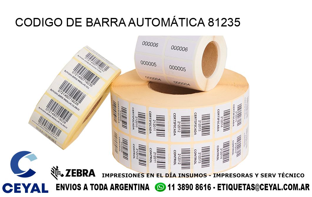 CODIGO DE BARRA AUTOMÁTICA 81235