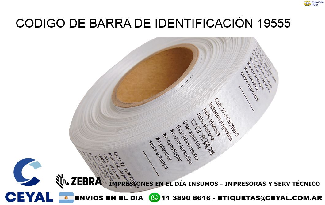 CODIGO DE BARRA DE IDENTIFICACIÓN 19555