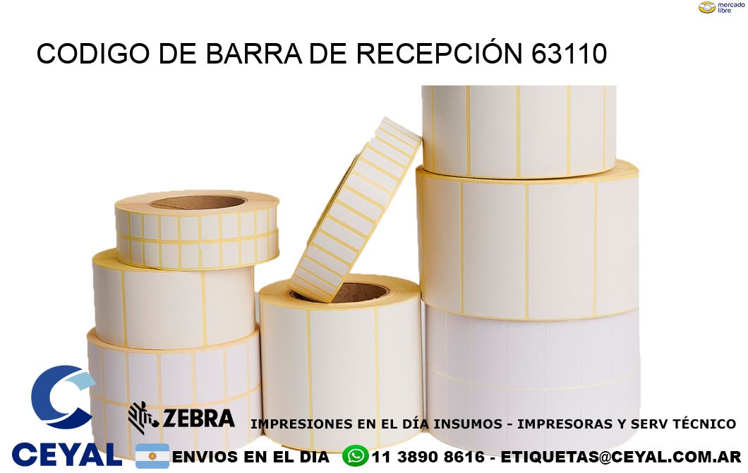 CODIGO DE BARRA DE RECEPCIÓN 63110