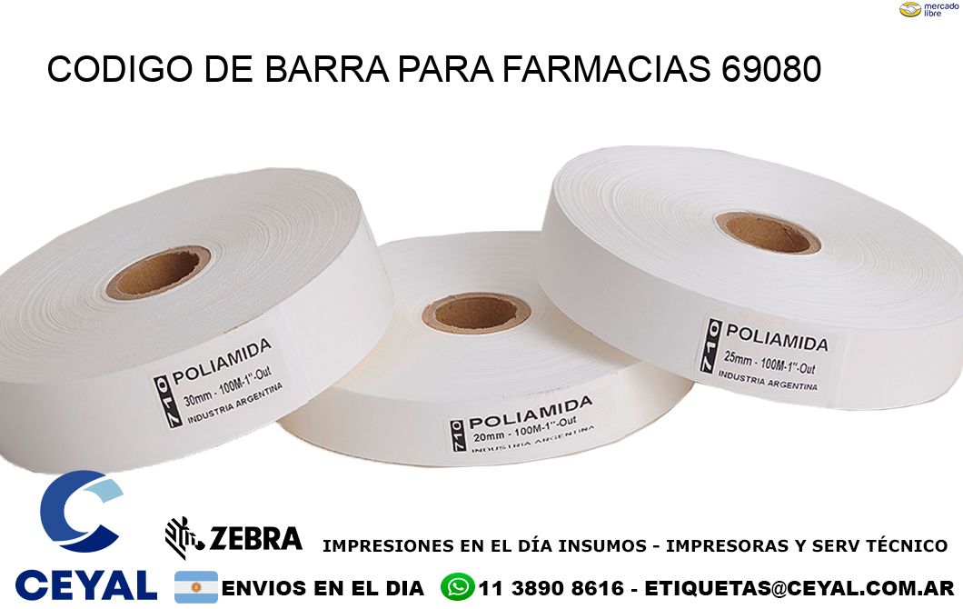 CODIGO DE BARRA PARA FARMACIAS 69080