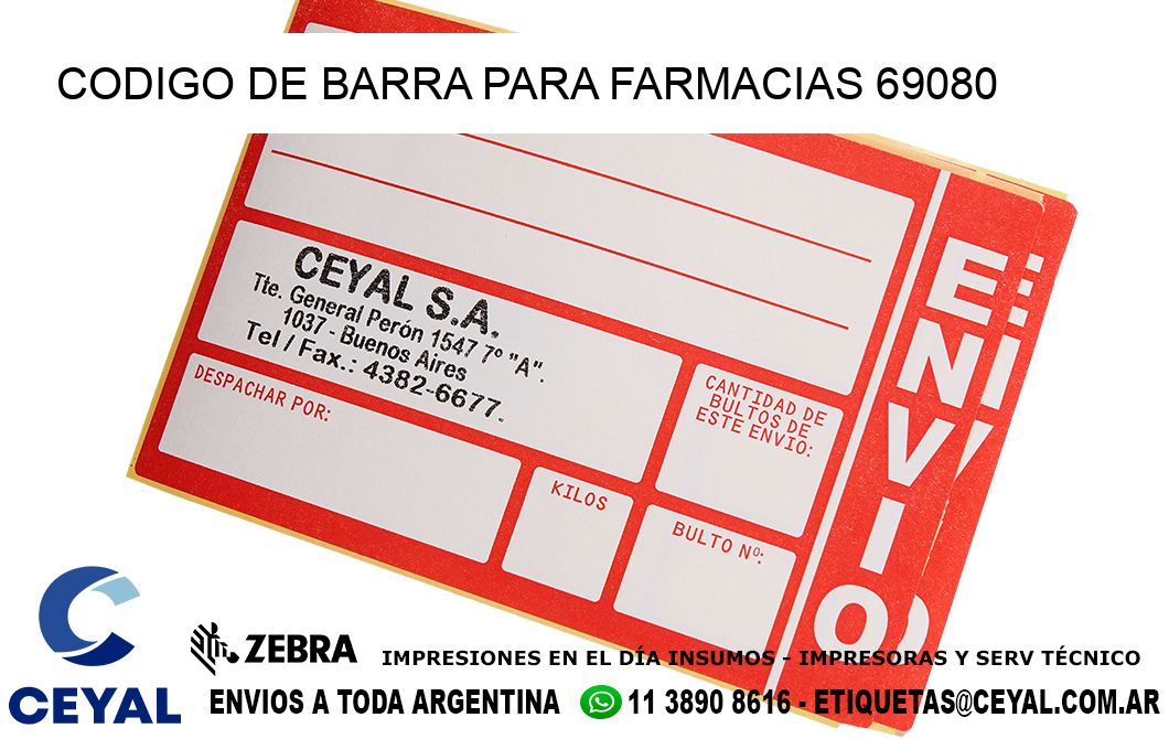 CODIGO DE BARRA PARA FARMACIAS 69080