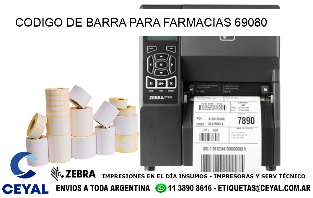 CODIGO DE BARRA PARA FARMACIAS 69080