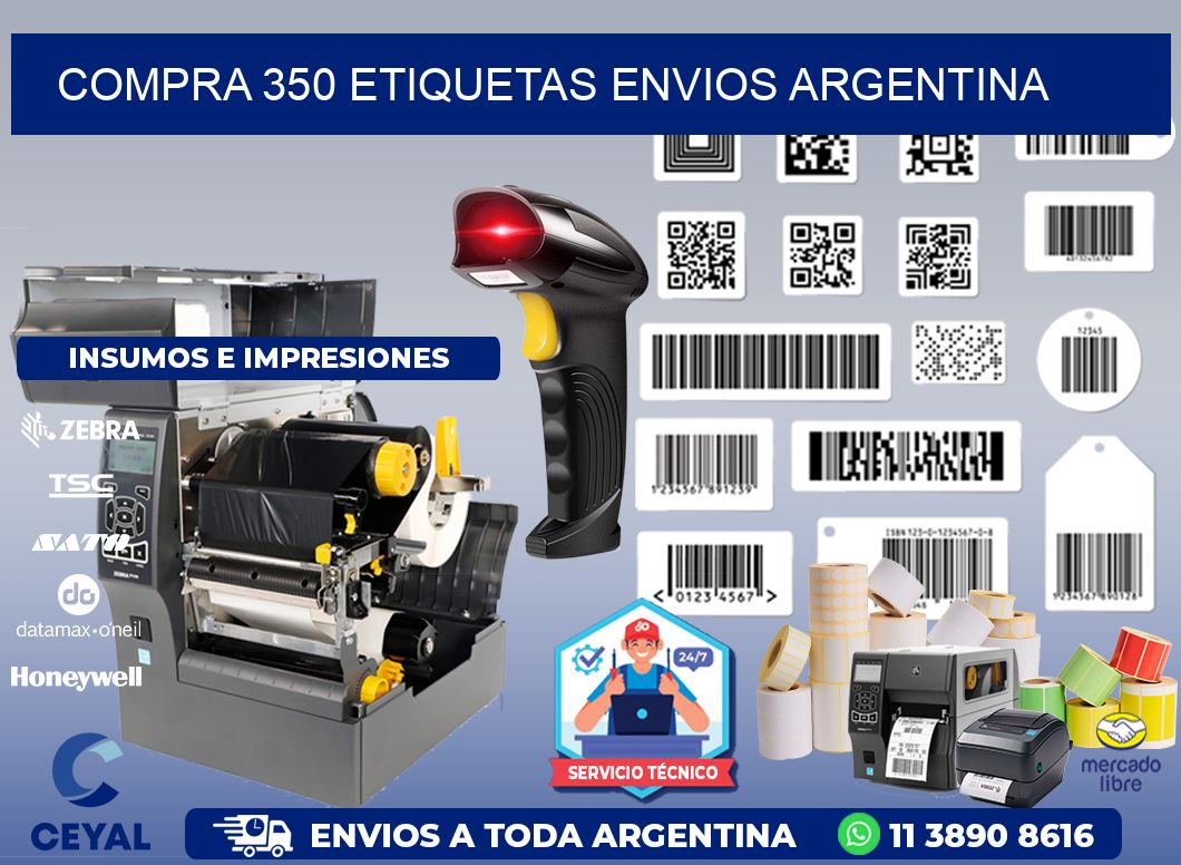 COMPRA 350 ETIQUETAS ENVIOS ARGENTINA