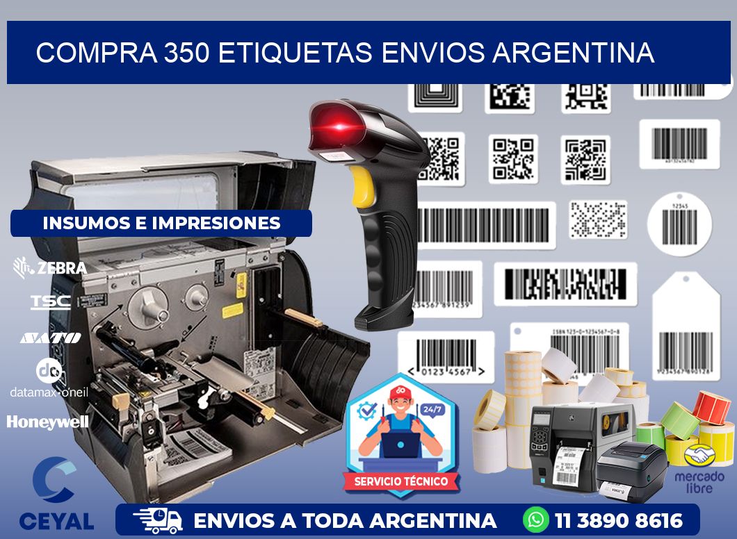 COMPRA 350 ETIQUETAS ENVIOS ARGENTINA
