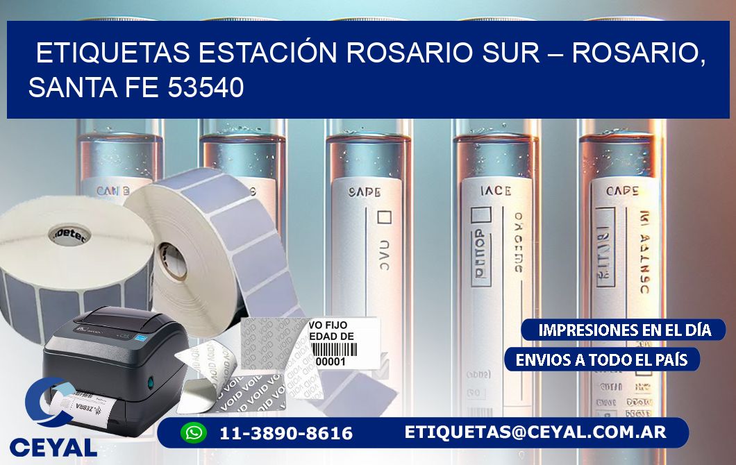 ETIQUETAS ESTACIÓN ROSARIO SUR – ROSARIO, SANTA FE 53540