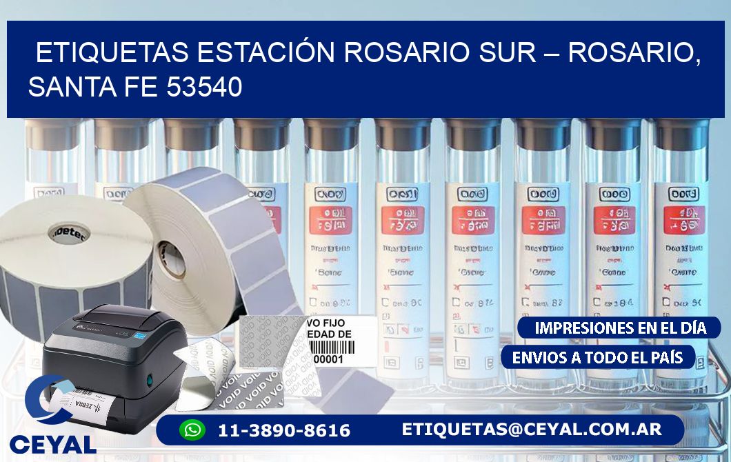 ETIQUETAS ESTACIÓN ROSARIO SUR – ROSARIO, SANTA FE 53540