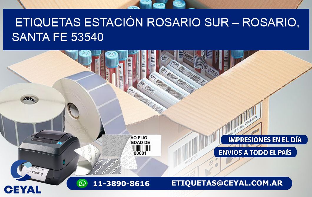 ETIQUETAS ESTACIÓN ROSARIO SUR – ROSARIO, SANTA FE 53540