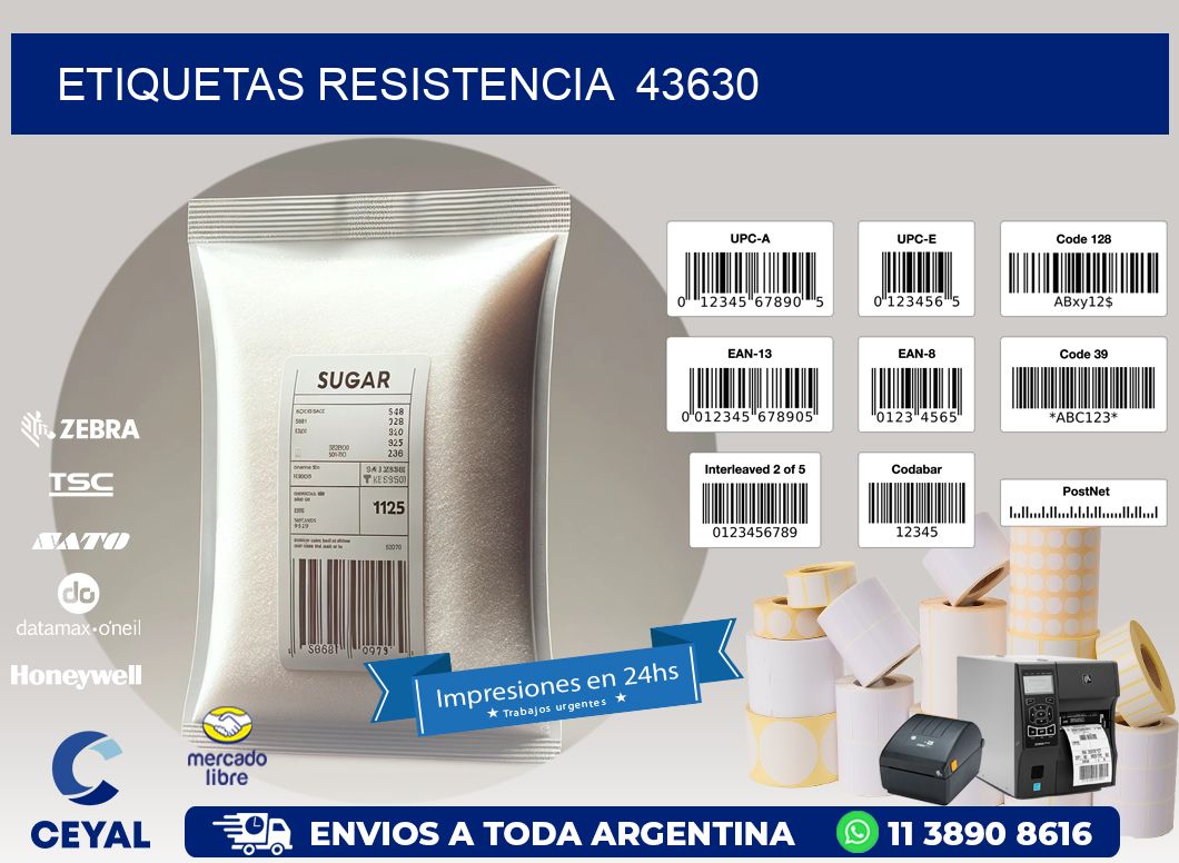 ETIQUETAS RESISTENCIA 43630