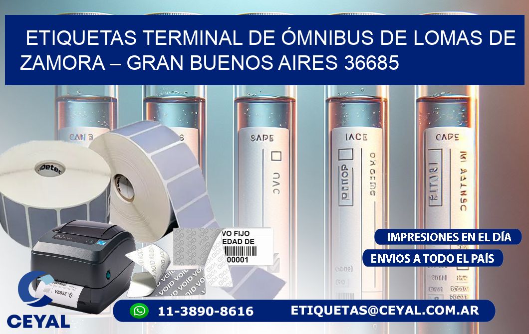 ETIQUETAS TERMINAL DE ÓMNIBUS DE LOMAS DE ZAMORA – GRAN BUENOS AIRES 36685