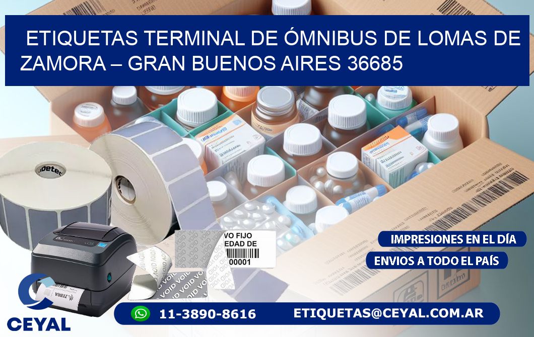 ETIQUETAS TERMINAL DE ÓMNIBUS DE LOMAS DE ZAMORA – GRAN BUENOS AIRES 36685