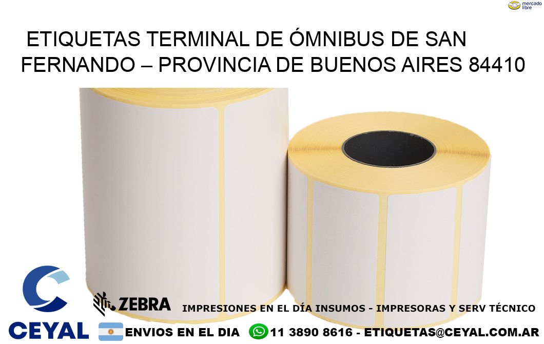 ETIQUETAS TERMINAL DE ÓMNIBUS DE SAN FERNANDO – PROVINCIA DE BUENOS AIRES 84410